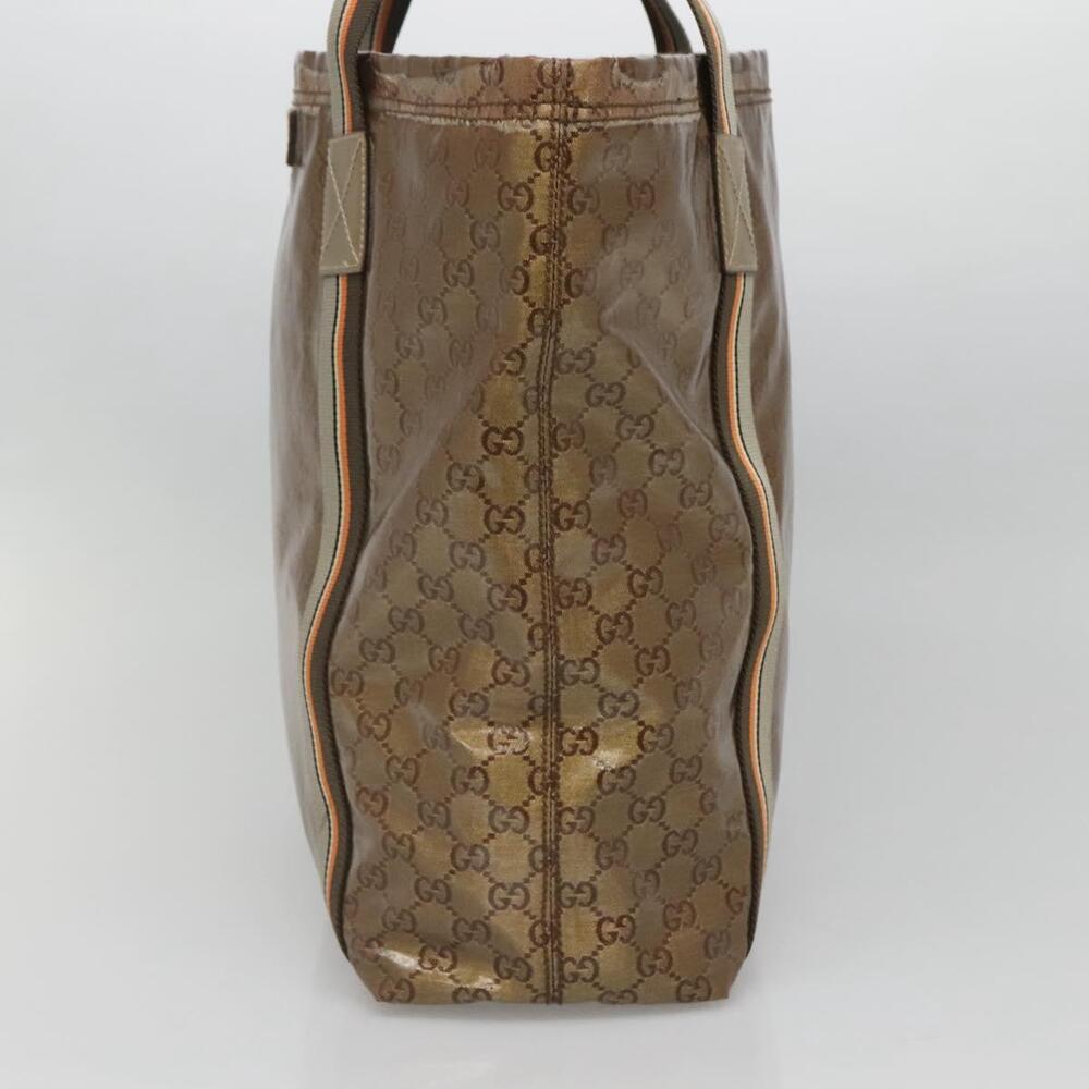 GUCCI GG Crystal Sherry Line Tote Bag Coated Canvas Brown - Picture 5 of 16